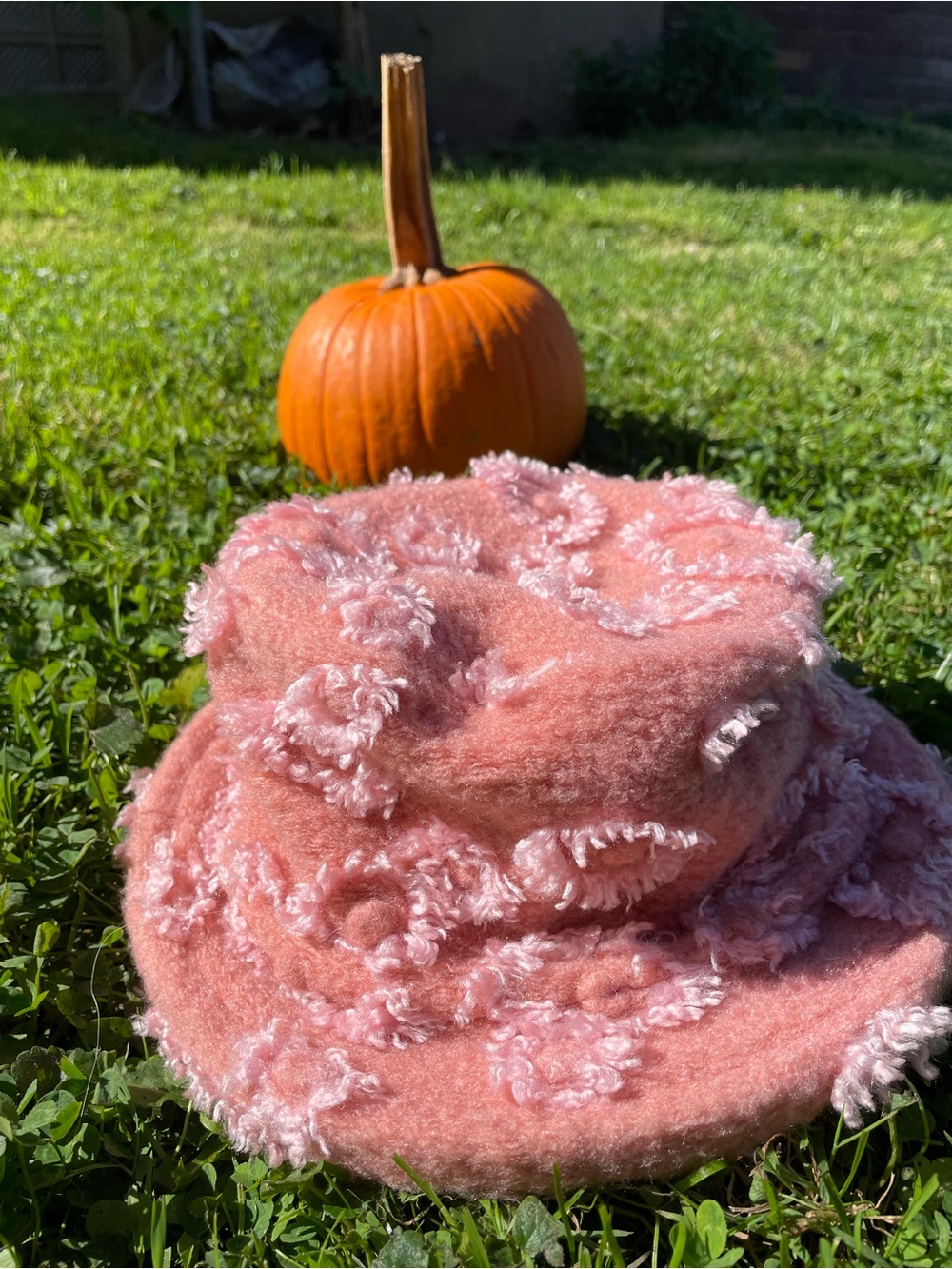 Soft Pink Textured Bucket Hat - Pleasant Pheasant • Made in Canada
